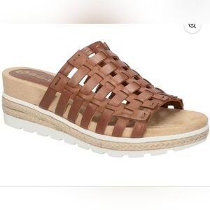 Bella Vita Slip On Leather Wedge Sandals